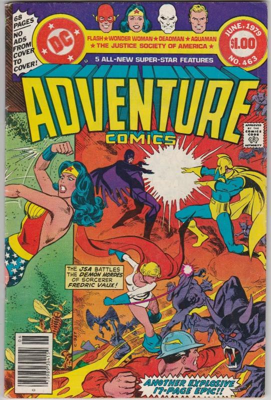 5 Adventure Comics DC Comic Books #436 446 459 460 463 Wonder Woman Spectre TW45