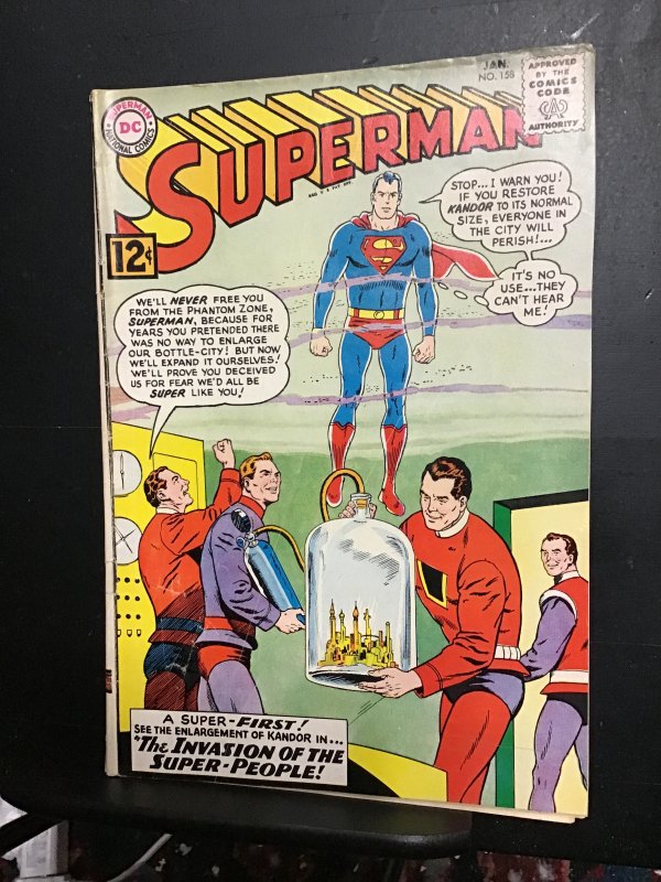 Superman #158 (1963) 1st Flamebird and Nightwing, bottle city of Kandor! FN+