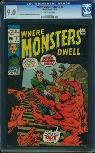 Where Monsters Dwell #8 (1971) CGC 9.0 VFNM