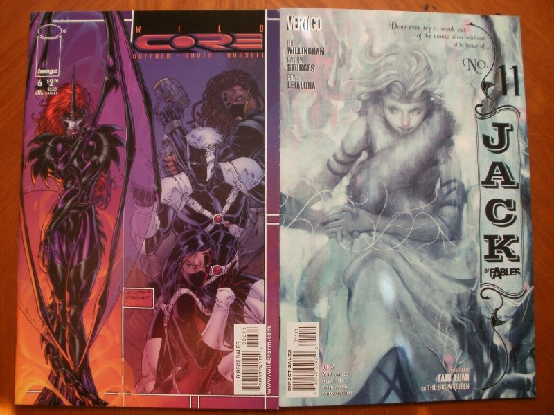 2 Near-Mint Comic: Image WILDCORE #6 (1998) & JACK OF FABLES #11 (Snow Queen)