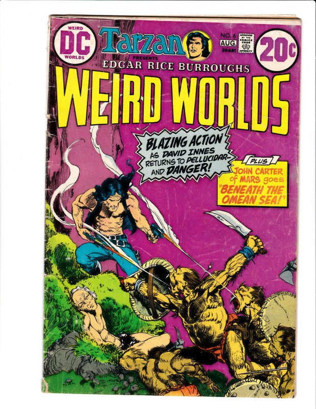 Weird Worlds #6 DC 1973 GD 2.0  Tarzan & John Carter. Mike Kaluta cover.