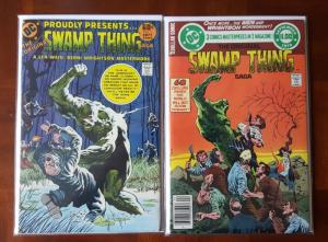 SIX 70s DC COMICS - SWAMP THING, TARZAN, TEEN TITANS, GREEN LANTERN, HAWKMAN