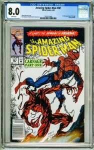The Amazing Spider-Man #361 (1992) CGC 8.0! 1st Full Appearance of Carnage!
