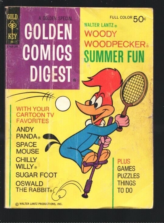 Golden Comics Digest #32 1973-Woody Woodpecker-Space Mouse-Chilly Willy-Tenni...