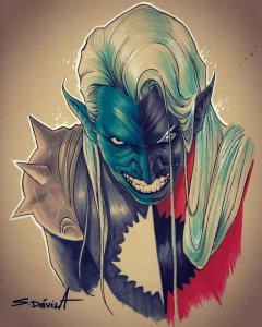 Malekith Marvel Original Art by Sergio Dávila – Thor Villain A4 Signed Sketch