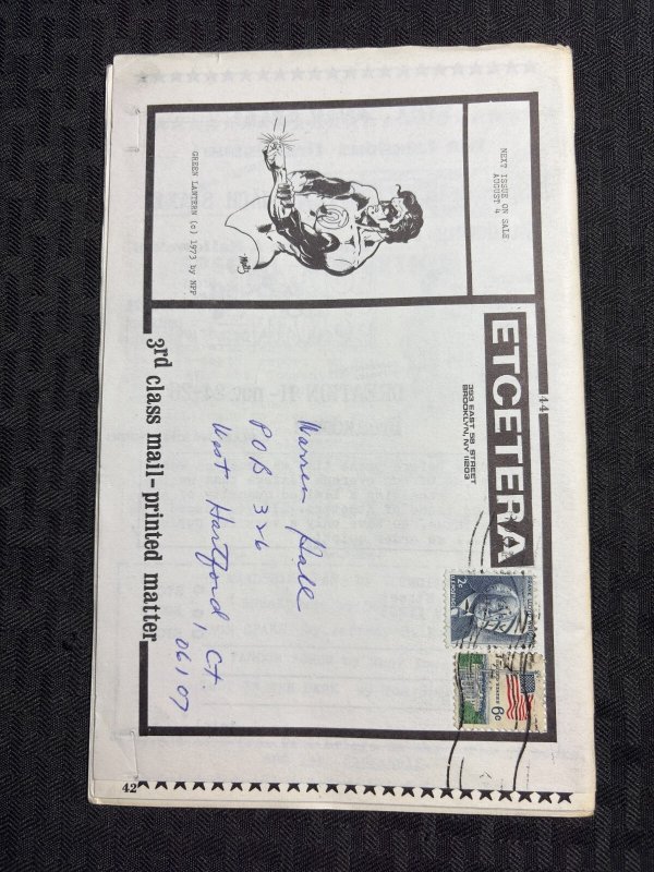 1973 ETCETERA 44pg Fanzine #3 VG+ 4.5 Dracula Cover / Moench Monsters Unleashed