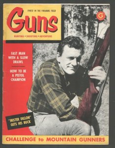 Guns 7/1959-Cover & feature on James Arness-Marshal Dillon of The Gunsmoke TV...