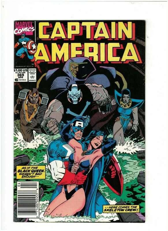 Captain America #369 VF/NM 9.0 Marvel Mark Jewelers Variant 1990 Black Queen 