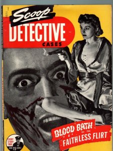 SCOOP DETECTIVE CASES 1942 JUN-VG/FN-BLOODY GUN MOLL COVER-TRUE CRIME PUL VG/FN