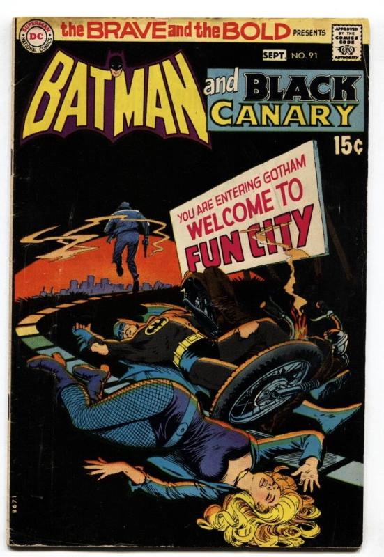 BRAVE AND THE BOLD #91 comic book 1970 -BATMAN AND BLACK CANARY VG+
