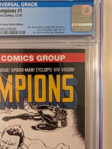 Marvel Champions #1 CGC 9.8 Dynamic Forces Sketch Variant First Story Key Issue