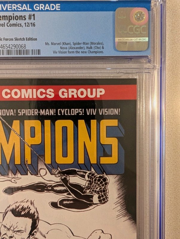 Marvel Champions #1 CGC 9.8 Dynamic Forces Sketch Variant First Story Key Issue