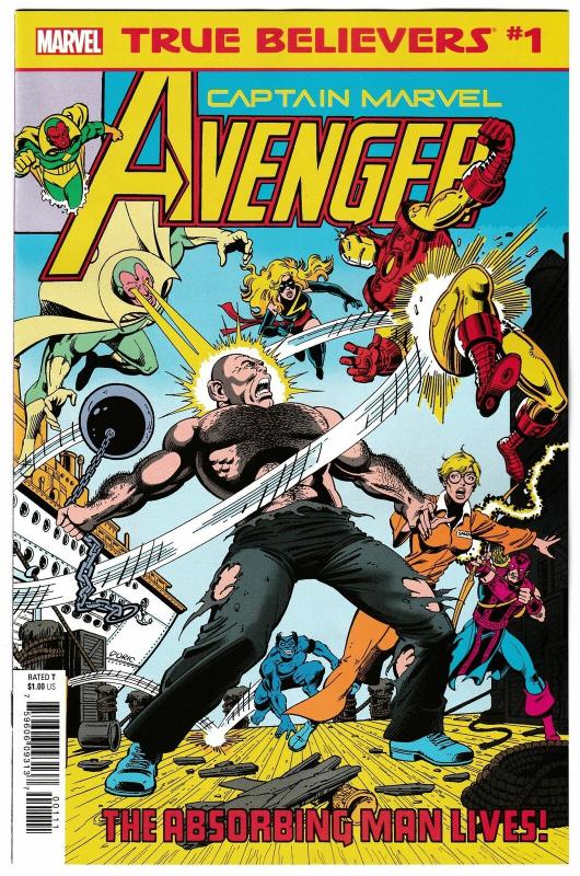 True Believers Captain Marvel Avenger #1 Rep Avengers #183 (2019) NM