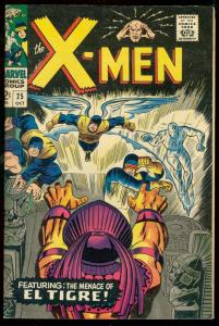 X-MEN #25 1966-MARVEL COMICS-EL TIGRE MENACE-STAN LEE FN/VF
