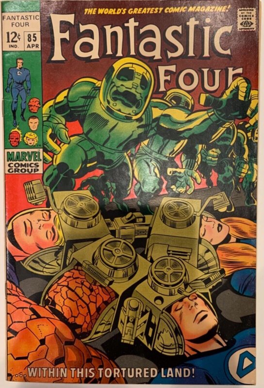 (1969) THE FANTASTIC FOUR #85 “Within This Tortured Land!” Jack Kirby! Stan Lee!
