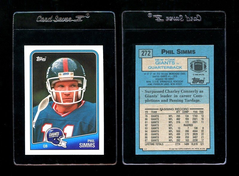 Phil Simms Signed Score Football Card