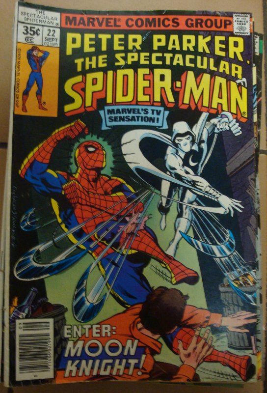 Peter Parker The Spectacular Spider-Man #22 Moon Knight Mike Zeck Art