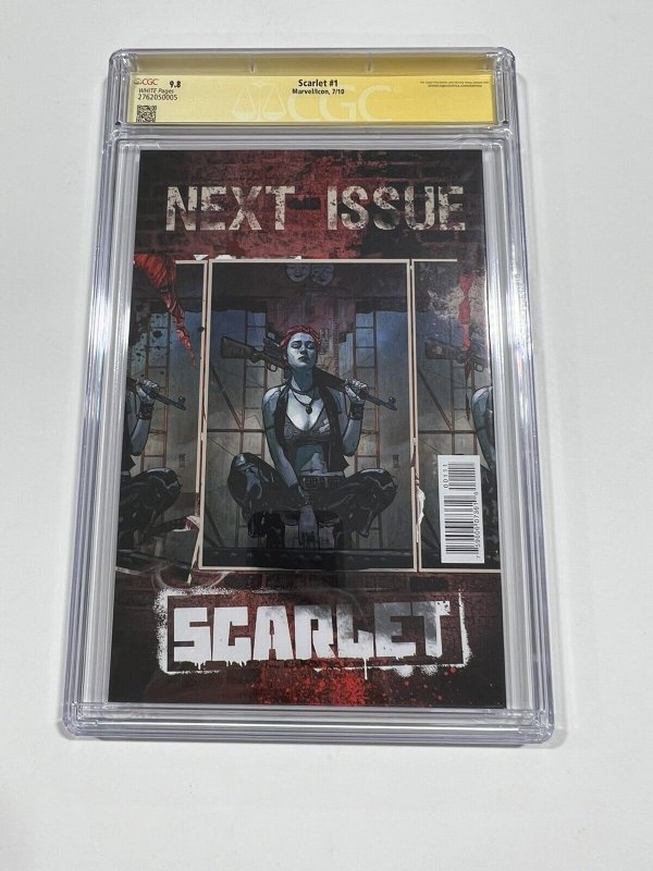 SCARLET 1 CGC 9.8 WHITE PAGES SIGNATURE SERIES SS SIGNED ALEX MALEEV MARVEL 2010