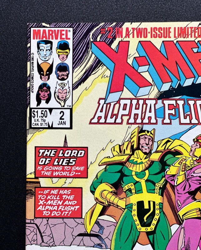 X-Men/Alpha Flight #1,2 (1985) Newsstand -[KEY] 1st App of Shadow Gods - VF/NM!