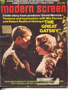 Modern Screen-Great Gatsby-Robert Redford-Mia Farrow-Peter Falk-June-1974