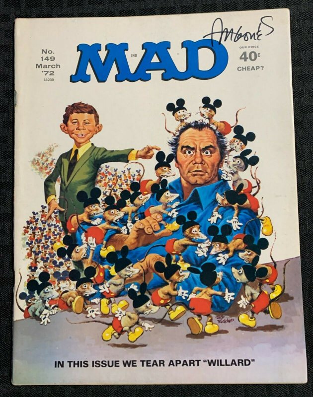 1972 MAD Magazine #149 VG/FN 5.0 SIGNED by Sergio Aragones w/ COA / Fisherman