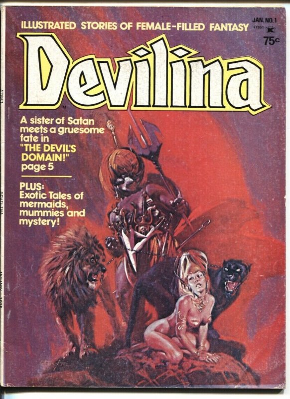 DEVILINA MAGAZINE #1 1975-WILD COVER-VAMPIRE-ESTRADA-GG FN