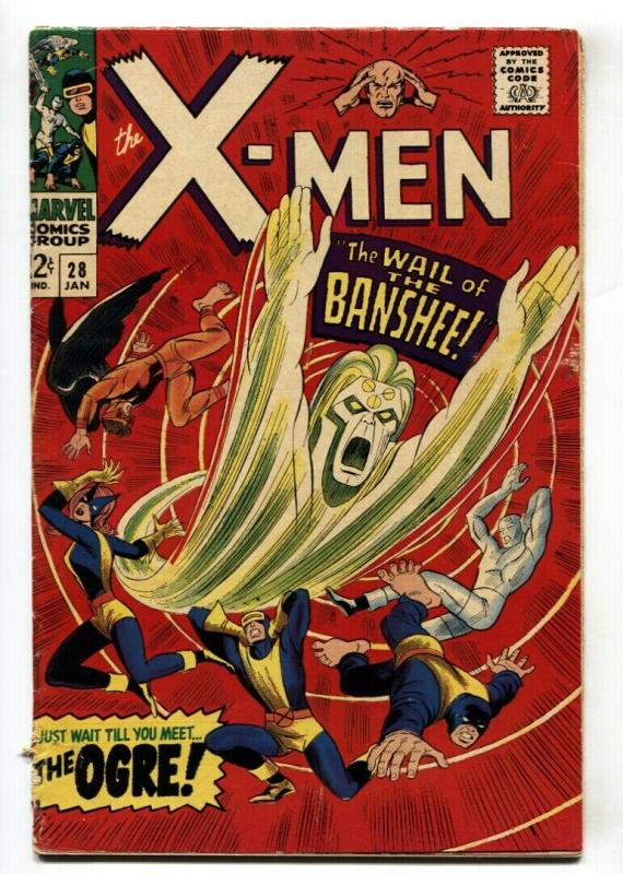 X-MEN-#28 comic book 1966 1st BANSHEE MARVEL VG