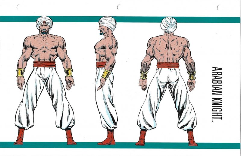 Official Handbook of the Marvel Universe Sheet- Arabian Knight