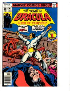 Tomb Of Dracula # 63 VF Marvel Comic Book Vampire Monster Horror Fear TD7