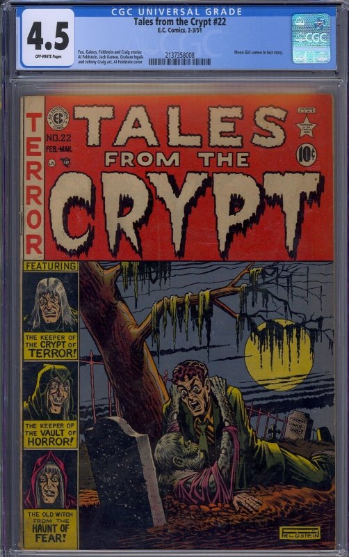 TALES FROM THE CRYPT #22 CGC 4.5 MOON GIRL AL FELDSTEIN