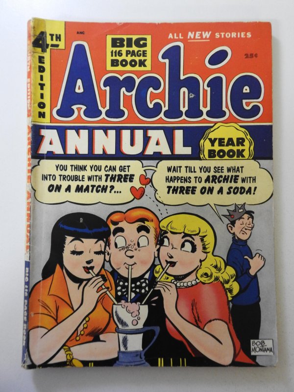 Archie Annual #4 (1952) VG Condition! 2 pieces of tape top of spine