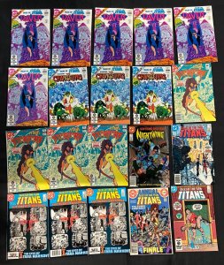 NEW TEEN TITANS MIXED RUN OF 36 COMICS VF-NM PEREZ, BARRETTO, JURGENS