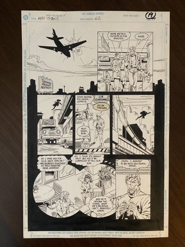 New Titans #62 Page 19 Original Art 1989 Tom Grummett / Al Vey