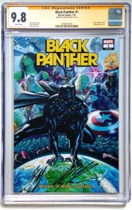 BlLACK PANTHER #1 ALEX ROSS COVER SIGNED CGC 9.8 SS MARVEL .