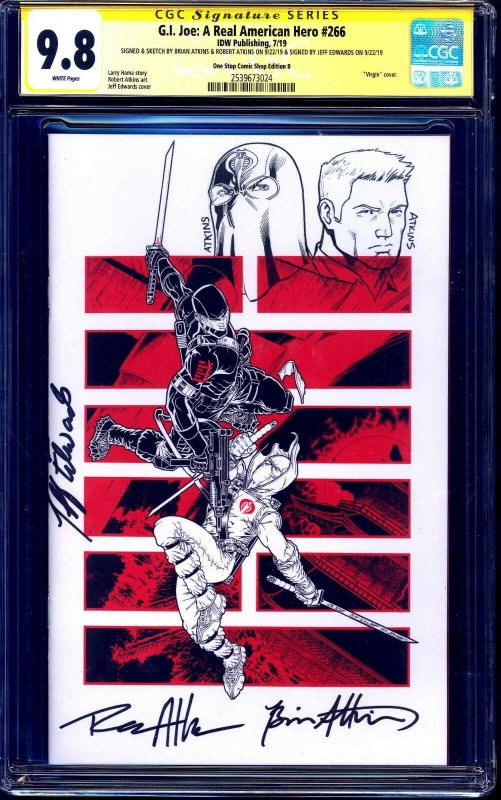 G.I. Joe #266 VARIANT CGC SS 9.8 signed ORIGINAL Cobra Commander & Duke SKETCH