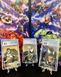 1992 Marvel Masterpieces Venom Custom Bundle: CGC: 9, 8.5 & 8.5 Mint+ 