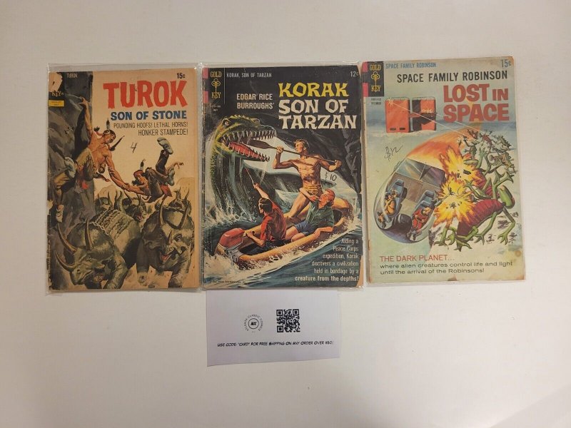 3 Gold Key Comics #31 Lost in Space #207 Turok #505 Korak son of Tarzan 40 TJ13