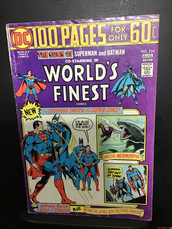 World's Finest Comics #224 (1974) mid high grade giant size key! FN+ Sup...