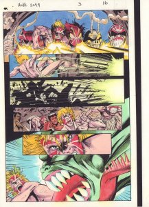 Hulk 2099 #3 p.16 Color Guide - Hulk Bares Fangs - Signed 1995