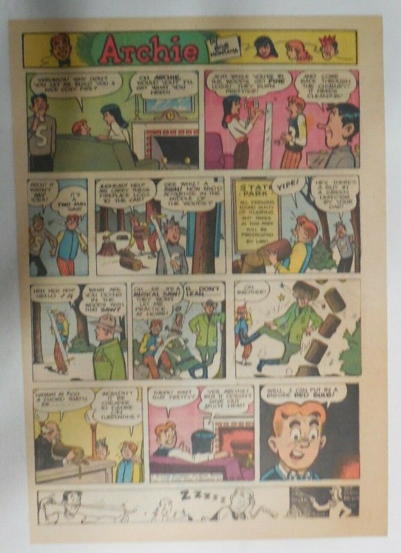 Archie Sunday by Bob Montana from 12/6/1953 Very Early Tabloid Size Color Page!