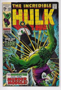 Incredible Hulk #123 - The Leader / Fantastic Four (Marvel, 1970) FN-