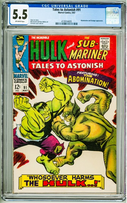 Tales to Astonish #91 (1967) CGC 5.5! OW Pages!