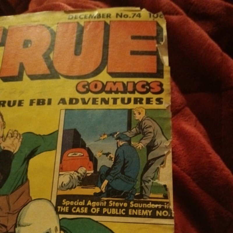 True Comics #74 December 1948 golden age football cover sports magazine