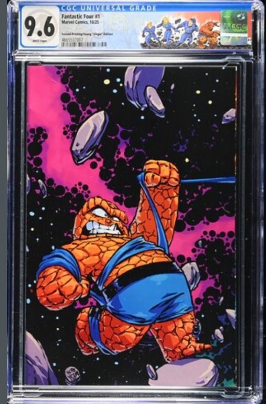 FANTASTIC FOUR #1 CGC 9.6 ? 2ND PRINT SKOTTIE YOUNG VIRGIN VARIANT CUSTOM LABEL