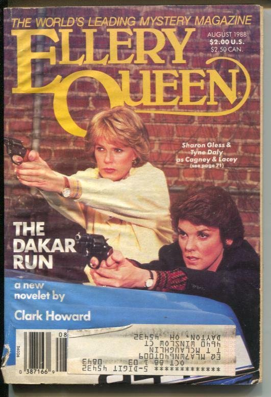 Ellery Queen 8/1988-Cagney & Lacey-hard boiled crime pulp-VG