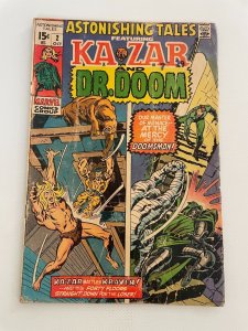 Astonishing Tales # 2 VG- Marvel Comic Book Ka-Zar Zabu Dr. Doom 10 LI6