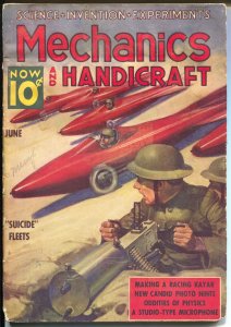 Mechanics and Handicraft 6/1938-Better-Nedor comics publisher-suicide fleet-VG