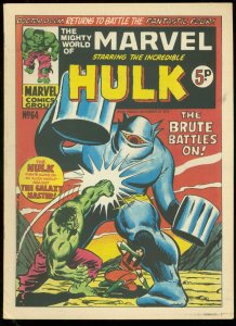 MIGHTY WORLD OF MARVEL #64 1973-HULK-DOOM V F4-BRITISH VG