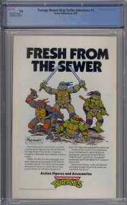 TEENAGE MUTANT NINJA TURTLES ADVENTURES #1 CGC 9.6 WHITE PAGES
