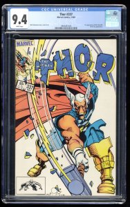 Thor #337 CGC NM 9.4 White Pages 1st Beta Ray Bill Nick Fury Appearance!